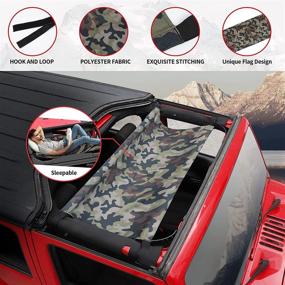 img 1 attached to 🚙 Hoolcar Waterproof Car Bed Rest Roof Hammock Mesh Cargo Net Sunshade for Jeep Wrangler 1997-2021 TJ JK JKU JL JLU JT, Camouflage - Enhanced SEO