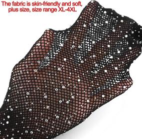 img 1 attached to Plus Size Fishnet Tights - 2 Pairs Sexy Black Sparkle Diamonds