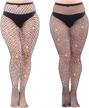 plus size fishnet tights - 2 pairs sexy black sparkle diamonds logo