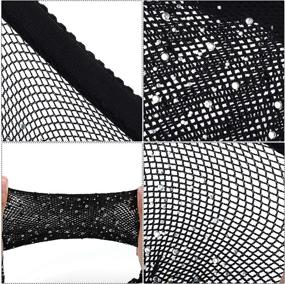 img 2 attached to Plus Size Fishnet Tights - 2 Pairs Sexy Black Sparkle Diamonds