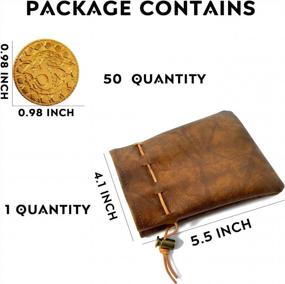 img 1 attached to Medieval Magic: Authentic 50 Gold Coins & Leather Pouch Set For Dungeons & Dragons Board Games And RPGs