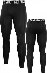 img 3 attached to 👖 Men's Neleus Compression Running Leggings with Stripe Design