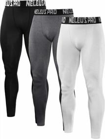 img 4 attached to 👖 Men's Neleus Compression Running Leggings with Stripe Design