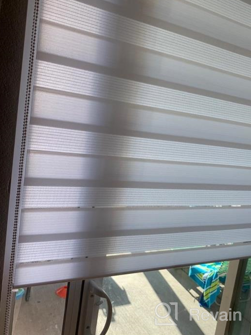 img 1 attached to LUCKUP Grey Zebra Dual Roller Blinds - Day And Night Window Shades With Easy Installation, 23.6" X 90 review by Dylan Hohd