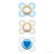 🍼 mam newborn girl pacifiers, ideal for breastfed babies, blue, pack of 3 logo