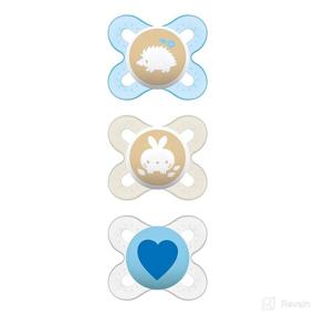 img 4 attached to 🍼 MAM Newborn Girl Pacifiers, Ideal for Breastfed Babies, Blue, Pack of 3