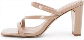 img 3 attached to Stylish & Comfortable: Women'S Square Toe Slip-On Heeled Sandals For Summer Dress Shoes