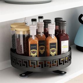 img 4 attached to 🔄 VINIUSIKI Turntable Lazy Susan Organizer: Efficient Storage Solution for Coffee items, Dessert, Fruit, and Personal Care; Single Tier Spice Rack Tray for Kitchen Cabinet and Dining Table