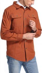 img 1 attached to Heavyweight Canvas Shirt Jacket For Men With Flannel Lining By MOCOTONO - Ideal For Cold Weather
