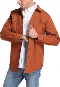 img 2 attached to Heavyweight Canvas Shirt Jacket For Men With Flannel Lining By MOCOTONO - Ideal For Cold Weather