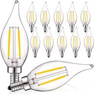 luxrite 12 pack 4w dimmable vintage candelabra led bulbs, 400 lumens 3000k soft white chandelier light bulb equivalent to 40w filament candle ul listed e12 base logo