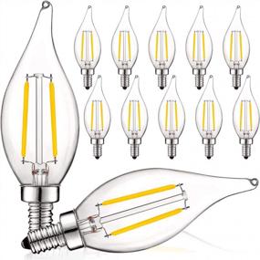 img 4 attached to Luxrite 12 Pack 4W Dimmable Vintage Candelabra LED Bulbs, 400 Lumens 3000K Soft White Chandelier Light Bulb Equivalent To 40W Filament Candle UL Listed E12 Base