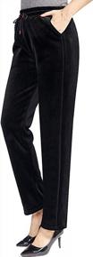 img 3 attached to Zoulee Women'S Velour Jogger Pants With Elastic High Waist And Convenient Pockets
