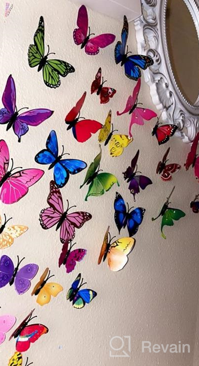 img 1 attached to 3D Colorful Butterfly Wall Stickers DIY Art Decor Crafts For Party Cosplay Wedding Offices Bedroom Room Magnets Glue SmartWallStation 84 PCS Set review by Dan Davis