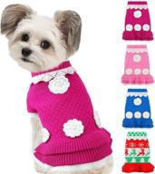 pet cable knitwear clothes: joytale small turtleneck dog sweater with flowers, soft and warm winter pullover knitted sweaters for boy and girl dogs, ideal for cats and puppies, hotpink 标志