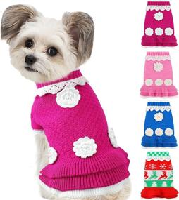 img 4 attached to Joytale Small Dog Sweater Turtleneck Dress: Stylish Winter Cable Knitwear for Cats, Puppies, and Small Dogs