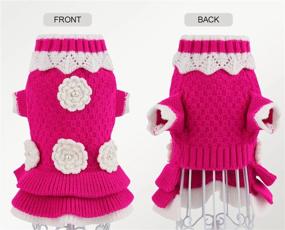 img 2 attached to Joytale Small Dog Sweater Turtleneck Dress: Stylish Winter Cable Knitwear for Cats, Puppies, and Small Dogs