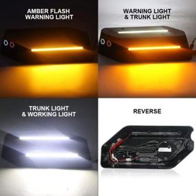 img 2 attached to Jeep Wrangler JL JLU LED Trunk & Rear Glass Light With White/Amber Warning Signals For Camping, Fishing & Outdoor Adventures - COWONE Cargo Dome Light For 2018-2021 Models