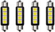 botepon 4pcs led festoon bulb set for car interior - blue light and error-free canbus - 211-2 212-2 578, 42mm, 5050 3smd, ideal for dome, map, trunk, license plate light logo
