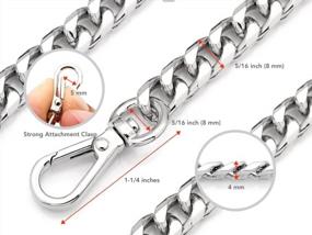 img 2 attached to Silver 55 Inch Purse Chain Strap Crossbody Aluminium Handle Replacement Clutch Mini Pochette Accessories (AL55VK7)