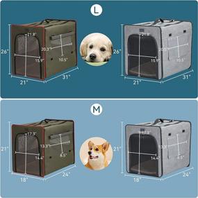 img 3 attached to 🐶 Petsfit Sturdy Collapsible Soft Dog Crate with Wire Frame, Travel-Ready (L: 31" x 21" x 26", Light Grey A)