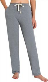 img 4 attached to Weintee Women'S Petite Cotton Sweatpants With Pockets