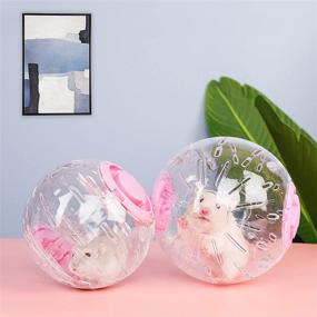 img 3 attached to Transparent 4.9-inch BeSimple Hamster Exercise Ball - Mini Running Wheel for Dwarf Hamster, Small Animals - Small Pet Rat Mice Running Activity Exercise Ball - Pink
