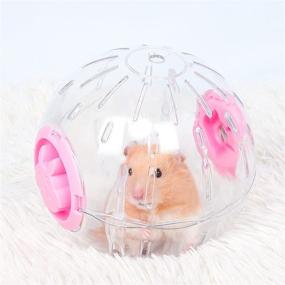 img 4 attached to Transparent 4.9-inch BeSimple Hamster Exercise Ball - Mini Running Wheel for Dwarf Hamster, Small Animals - Small Pet Rat Mice Running Activity Exercise Ball - Pink