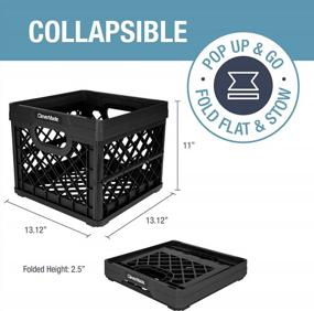 img 3 attached to 3 Pack Of 25L Black CleverMade Collapsible Milk Crates | Stackable Storage Bins & Folding Baskets