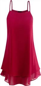 img 4 attached to Women'S Summer Chiffon Blouse Sleeveless Tunic Tank Top Pleated Front Layered Loose Fit