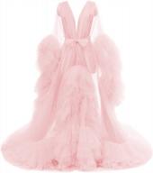 stunning tulle maternity robe for photoshoots and bridal parties - yexinbridal's long puffy dressing gown with illusion lingerie and nightgown combo logo