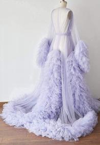 img 2 attached to Stunning Tulle Maternity Robe For Photoshoots And Bridal Parties - Yexinbridal'S Long Puffy Dressing Gown With Illusion Lingerie And Nightgown Combo