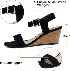 img 2 attached to TEMOFON Wedge Sandals For Women Casual Summer Boho Sandals Buckle Ankle Straps Platform Wedges Shoes Sandals