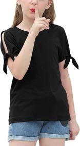 img 4 attached to GORLYA Sleeve T Shirt Pullover GOR1049 Girls' Clothing ~ Tops, Tees & Blouses