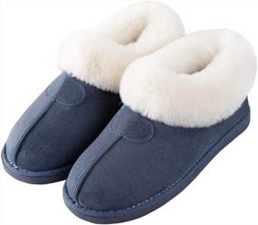 img 4 attached to WATMAID Women'S Non-Slip Memory Foam Slippers With Fur For Indoor And Outdoor Winter Comfort