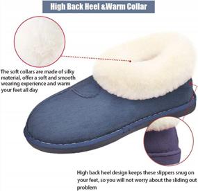 img 3 attached to WATMAID Women'S Non-Slip Memory Foam Slippers With Fur For Indoor And Outdoor Winter Comfort