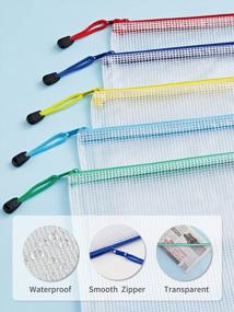 img 2 attached to 10-Pack A3 Mesh Zipper Document Pouches - Waterproof And Versatile For School, Office, And Travel Organization