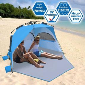 img 3 attached to Easy Setup Beach Tent Canopy - BenefitUSA Instant Sun Shelter