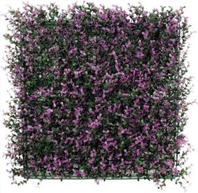 img 4 attached to Коврик для живой изгороди из искусственного самшита из 6 частей с длинными яркими фиолетовыми листьями — идеально подходит для наружных стен, садовых заборов и экранов для уединения
