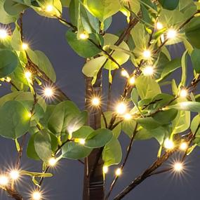 img 1 attached to Bring Elegant Ambiance To Any Space With Lightshare'S 5FT Lighted Eucalyptus Tree: Ideal For Weddings, Holidays, Parties & More!