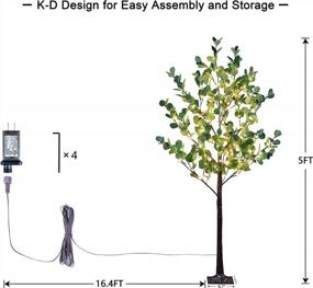 img 2 attached to Bring Elegant Ambiance To Any Space With Lightshare'S 5FT Lighted Eucalyptus Tree: Ideal For Weddings, Holidays, Parties & More!