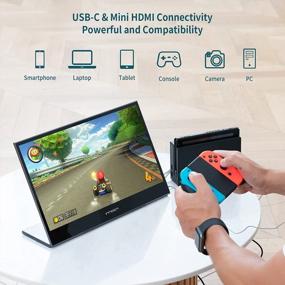 img 1 attached to Take Your Productivity Anywhere with the Portable INNOCN Touchscreen Monitor - 15.6" HD, USB-C & HDMI Connectivity, Built-In Speakers".