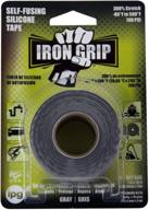 gray self-fusing silicone tape roll, 1" x 10 ft - ipg iron grip for tight and strong bond logo