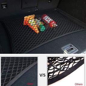 img 1 attached to 🚗 Maximize Your Car's Rear Cargo Space with the 35x22 inch Trunk Storage Organizer Net and Mounting Kit for Hatchback