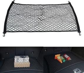 img 4 attached to 🚗 Maximize Your Car's Rear Cargo Space with the 35x22 inch Trunk Storage Organizer Net and Mounting Kit for Hatchback