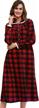 stay cozy and stylish with colorfulleaf women's plaid fleece nightgowns with lace trim and pockets logo