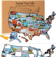 🗺️ rifachua us rv state sticker travel map: animated style traveler gift for window, door, or wall - 50 usa states visited decals logo