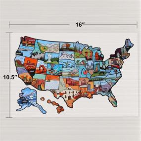 img 1 attached to 🗺️ Rifachua US RV State Sticker Travel Map: Animated Style Traveler Gift for Window, Door, or Wall - 50 USA States Visited Decals