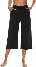 img 3 attached to OYANUS Women'S Casual Summer Capris: Comfy Drawstring Wide Leg Pants With Pockets
