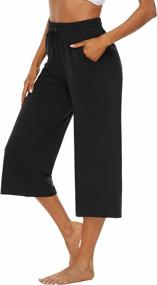 img 4 attached to OYANUS Women'S Casual Summer Capris: Comfy Drawstring Wide Leg Pants With Pockets